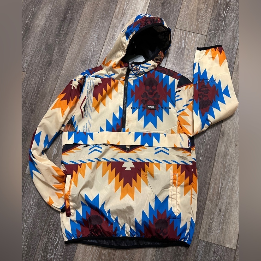 NWT Unisex Reason Multicolor lightweight Jacket Size Large